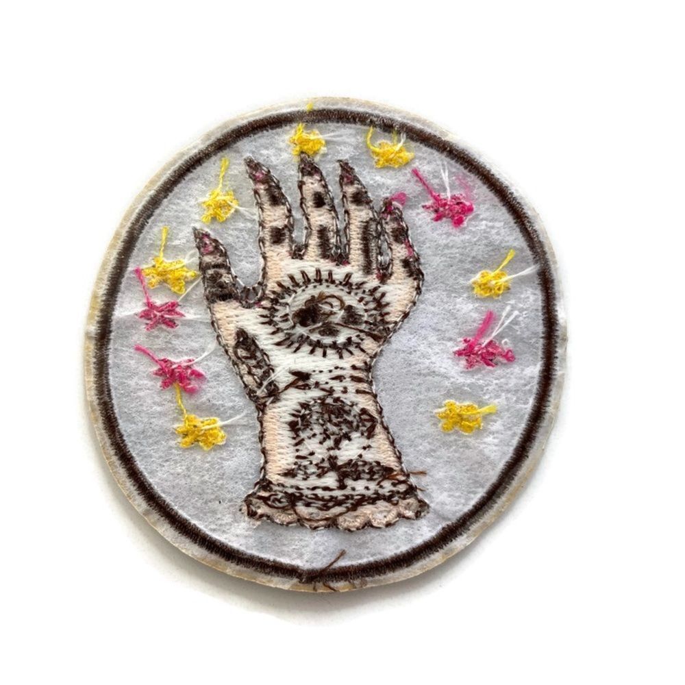Henna Hand Embroidered Patch - Picture 3 of 3